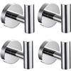 YUET 4 Pezzi Ganci Portasciugamani in SUS 304 Acciaio Inox Gancio Appendiabiti da Parete Con Accessori a vite per Cucina e Bagno Asciugamani Muro Accappatoio (4 Argento Lucido)