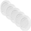 Vent Systems Confezione da 5 griglie bianche da 70 mm per porta d'aria/condotto d'aria - Mini Circle - Griglia di ventilazione - griglie di ventilazione per interni, bagno, armadio, garage attraverso