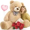 MorisMos Orso Peluche Gigante 150cm, XXL Orsacchiotto Orsetto di Peluche Giganti Marrone Chiaro Morbido, Carini Regalo per Lei Bambini Ragazze Donna Fidanzata Compleanno Decorazioni