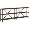 vidaXL Tavolo Consolle Rovere Marrone 200x30x75 cm Multistrato e Ferro