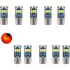 YOUNLEN T10 W5W LED (Rosso),Canbus Senza Error,12V,369LM, 2.1W,18SMD 2016 Chip, Luci Interne Per Auto,Luci Interne a LED Per Auto,Plafoniera Aspettare (10 Pezzi)