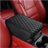 CGEAMDY Cuscinetto in Pelle per Bracciolo Auto, Cuscino Impermeabile Del Cuscino Della Console Centrale, Tappetino per Il Bracciolo in Schiuma Di Memoria Della Console Centrale Dell'auto(Nero)