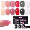 UR SUGAR Smalto Gel UV Jelly, 6 Colori Rubber Base Gel per Unghie - Rosso, Nero, Bianco, Rosa - Smalti Semipermanenti per Unghie Jelly, Gel Ricostruzione Unghie Semipermamente per Manicure UV/LED