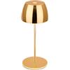 BRILONER - Mini lampada da tavolo a LED senza fili IP44 con touch, dimmerabile, batteria ricaricabile e sorgente luminosa intercambiabile, lampada da comodino, 8x20 cm (DxH), oro lucido