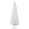 HOMCOM Albero di Natale Artificiale in PVC con 390 Rami e Base in Plastica, Design Alto e Stretto, Φ55x180cm, Bianco