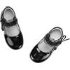 TRIWORIAE-Scarpe Mary Jane Eleganti per Ragazze Scarpe Ballerine Basse con Fiocco Pizzo Bianche e Nere per Matrimonio, Festa, attività, Scuola Nero 35