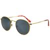 Global Glasses Occhiali da sole rotondi classici in metallo con protezione UV retrò montatura oro argento specchio verde lente polarizzata