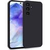 MyGadget Cover per Samsung Galaxy A55 5G - Custodia in Silicone Morbido a Doppio Strato - Case con Protezione Fotocamera & Fodera Interna Antigraffio - Nero