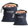 Asnews Sacchi da Biancheria, Impermeabile Sacchi di Nylon con Zip, Grande Capacità Sacco Lavanderia Sporca da Viaggio, Riutilizzabile Sacchetto Organizer per Gym, 60 x 45/55 x 35 cm, 2 Pezzi