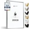 Heimlich® - Cornice per foto - 20x30 cm, Alluminio Metallo, Argento - Cornice per certificati di piccole dimensioni con copertura in foglio di plastica - Montaggio a parete o esposizione da tavolo