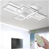 Deevin Plafoniera A LED Soggiorno Dimmerabile Soffitto Lamp Moderno Quadrato Designer Lampada A Sospensione Con Telecomando Cucina Sala Da Pranzo Ufficio Scala Soggiorno Lampadari,Bianca,140x80x6.5cm
