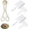 HDGSAFD 2 Set di stampi per polpette con raschietti, 1 pinza per carne, utensili da cucina, strumento per la produzione di polpette, strumento multifunzione in plastica