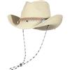 EOZY Cappello da Cowboy, Cappello di Paglia da Donna, Cappello da Sole Estivo, Cappello da Spiaggia, Bianco, Taglia Unica