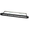 LogiLink Professional Keystone NK4042 - Pannello di distribuzione per 24 prese, schermato, 1U (unità di altezza), nero 24 porte