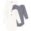 Petit Bateau A08K3, Body a righe a maniche lunghe Unisex - Bimbi 0-24, Variante 1, 24 mesi