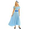 Freebily Vestito Principessa Cenerentola Costume Donna Carnevale Lungo Abito Medievale Wendy Cosplay Halloween Peter Pans Vestiti da Cerimonia Elegante per Festa Partito Azzurro X-Large