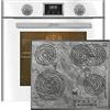 Kaiser Set forno EH 6326 W+KCT 6715 F Ära, Forno elettrico da incasso, 79L, 10 funzioni+piano cottura in vetroceramica da incasso con motivo