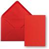 FarbenFroh by GUSTAV NEUSER Set di 25 biglietti singoli con busta, formato DIN A5, 14,8 x 21 cm, colore rosso con buste per lettere, formato DIN C5, 15,4 x 22 cm, incollaggio a umido