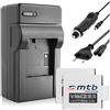 mtb more energy 2x Batteria + Caricabatteria (Auto/Corrente) per Rollei Actioncam 220, 300, 300+, 300 Plus, 310, 330, 333, 350, 415, 416, 422