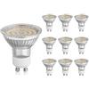 HCFEI 10x 230V Lampadine LED GU10 3W Bianco Caldo 3000K Equivalenti a Lampadine Alogene da 45W, 389lm, 83Ra, Flicker Free, Angolo del fascio120°