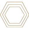 Rayher 25219616 - Anelli esagonali in metallo, 1 x 20 cm, 25 cm, 30 cm, confezione da 3 pezzi, colore: Oro