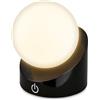 BRILONER - Mini lampada da tavolo a LED senza fili IP54 con touch, lampada comodino, dimmerabile a passi, batteria ricaricabile e sorgente luminosa intercambiabile, lampada da esterno, 10x8x9 cm, nero