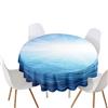 Highdi Tovaglia Rotonda Antimacchia, Tavolo Circolare Copertura Antipolvere Impermeabile Moderna Tovaglia Tonda per Buffet, Matrimonio, Ristorante, Festa (Onda Marina,Diametro 180cm)