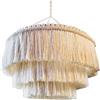 Milageto Macrame Paralume Lampada a Sospensione Moderna Intrecciata a Mano Chic Nappa Boho Paralume Paralume per Camera da Letto Dormitorio Home Office, 30 cm x 40 cm