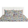 Riad Arredo Completo Letto Bambini Kids Singolo 100% Cotone - Set Lenzuola 1 Piazza Morbide (Supereroi Grigio)
