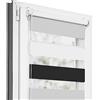 Estika Tenda a rullo doppio Klemmfix senza foratura - 45 x 120 cm - Trio: Nero-Bianco-Grigio Chiaro - Tenda giorno e notte, tessuto doppio, per interni, protezione dalla luce solare