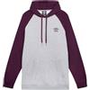 Umbro Cappuccio Core Raglan Felpa, Grigio mélange/Viola Potente, L Uomo