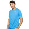 Nike M Nk Breathe Run Top SS T-Shirt, Uomo, Pacific Blue/Pacific Blue/Reflective Silv C/O., L