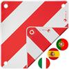 valonic cartello carichi sporgenti - 3in1 per Italia, Spagna e Portogallo - 50x50cm, riflettente, per camper, caravan, portabiciclette, portapacchi posteriore