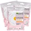 Garnier 3x Garnier SkinActive Hydra Bomb Maschera Viso in Tessuto Idratante e Lenitiva con Camomilla e Acido Ialuronico - 3 Confezioni da 1 Applicazione