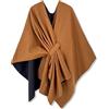 breezy lane Poncho, sciarpa da donna, a maglia, reversibile, elegante, oversize, Ruana, cardigan, regalo per la mamma, bianco cammello, Taglia unica