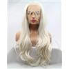 Onlygirl Natural Hairline White Blonde Color Synthetic Lace Front Wigs For Women Cosplay Holidays Festival Drag Queen Wig Body Wave Long Hair 26