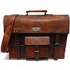 Fatto a mano Borsa a tracolla uomo in pelle vintage 6 misure per laptop messenger S marron...