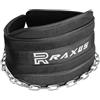 RAXUS Cintura zavorra Dominate Pesi con 2 Moschettoni - Cintura da Gym, Powerlifting, Palestra, Weightlifting - Dip Belt - Uomo e Donna
