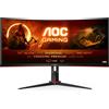 AOC Monitor AOC G2 CU34G2X/BK LED display 86,4 cm (34) 3440 x 1440 Pixel Quad HD Nero, Rosso [CU34G2X/BK]