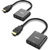 BENFEI HDMI a VGA 2 Confezioni adattatore con audio da 3,5 mm compatibile per computer, desktop, laptop, PC, monitor, proiettore, HDTV, Raspberry Pi, Roku, Xbox, PS4, Mac Mini