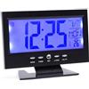 EVISTR Sveglia digitale alimentata a batteria, sveglia sonora da comodino con display LCD, ripetizione di sveglia, temperatura, data, timer per camera da letto, ufficio e cucina