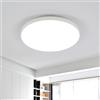 SENQIU Plafoniera LED Soffitto Moderna, 24W Lampada Led Soffitto Rotonda Impermeabile IP54, Plafoniera Bianco per Bagno, Camera da Letto, Soggiorno, Corridoio Ø27CM, 6500K Luce Fredda