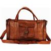 Fatto a mano Borsa da palestra 32"X10" grande vintage uomo vera pelle grande triangolo bor...