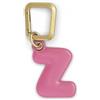 UNTAGS - Charm Lettera Z - Materiale Effetto Pelle - Ciondolo per Smartphone, Portachiavi con Moschettone in Metallo Colore Oro Incluso - Rosa