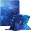 FINTIE Custodia rotante compatibile con iPad Pro da 12,9 (2022/2021/2020/2018, 6a/5a/4a/3a generazione)-custodia protettiva girevole a 360 gradi con portapenne, spegnimento automatico, cielo stellato