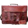 Fatto a mano Borsa per laptop a tracolla messenger ruvida in vera pelle vintage colori mis...