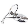 APEBAZY Specchio Moto Universale Ovale Cromato Specchietto Retrovisore 10MM Specchio Moto Vista Laterale per xt 600 virago 125 535 1100 vmax 1200