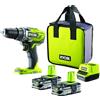 Ryobi R18DD3-215S Trapano Avvitatore a Batteria 18V ONE+, Include Due Batterie da 1.5Ah, 2 Velocità di Lavorazione, 24 Regolazioni di Frizione, Mandrino Autoserrante da 13mm
