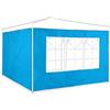 Relaxdays Set di 2 pareti Laterali per Gazebo, 2 x 3 m, con Finestra, Impermeabili, pareti Laterali per Gazebo, Azzurro