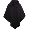 Rayson Poncho Donna Invernale Autunno Elegante Classico Tinta Unita e Elasticizzata Mantella Senza Maniche Glamorous Baggy Scialle Irregular Moda Giovane Top(Nero)